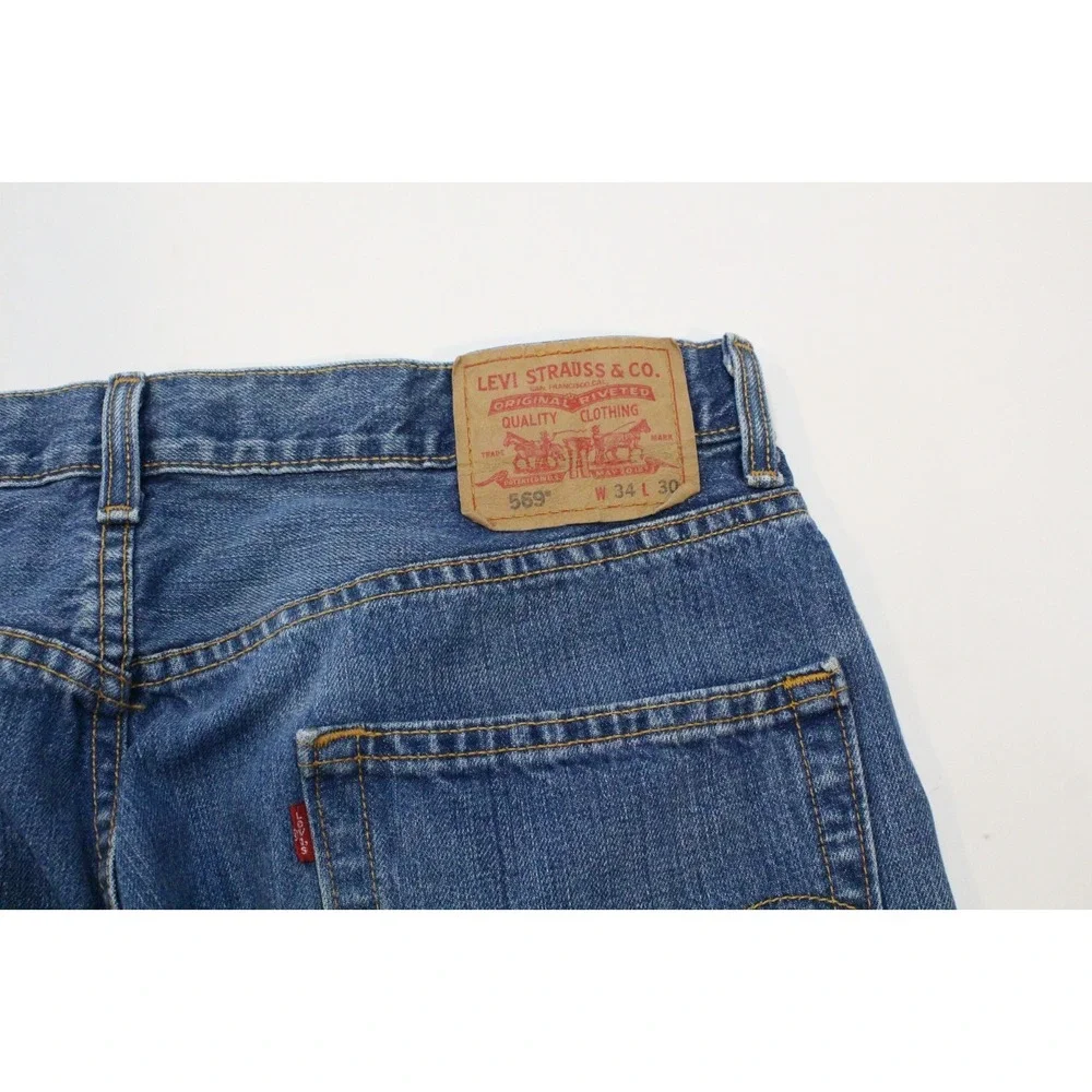 Levi's Jeans 34x29 (Tag 34x30) Blue 569 Loose Straight Fit Denim Pant Skater Y2K